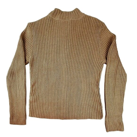 Cato Women's Khaki Brown Jacket Suede-like and Fleece Knit Size Small  JH1331 - Picture 2 of 4